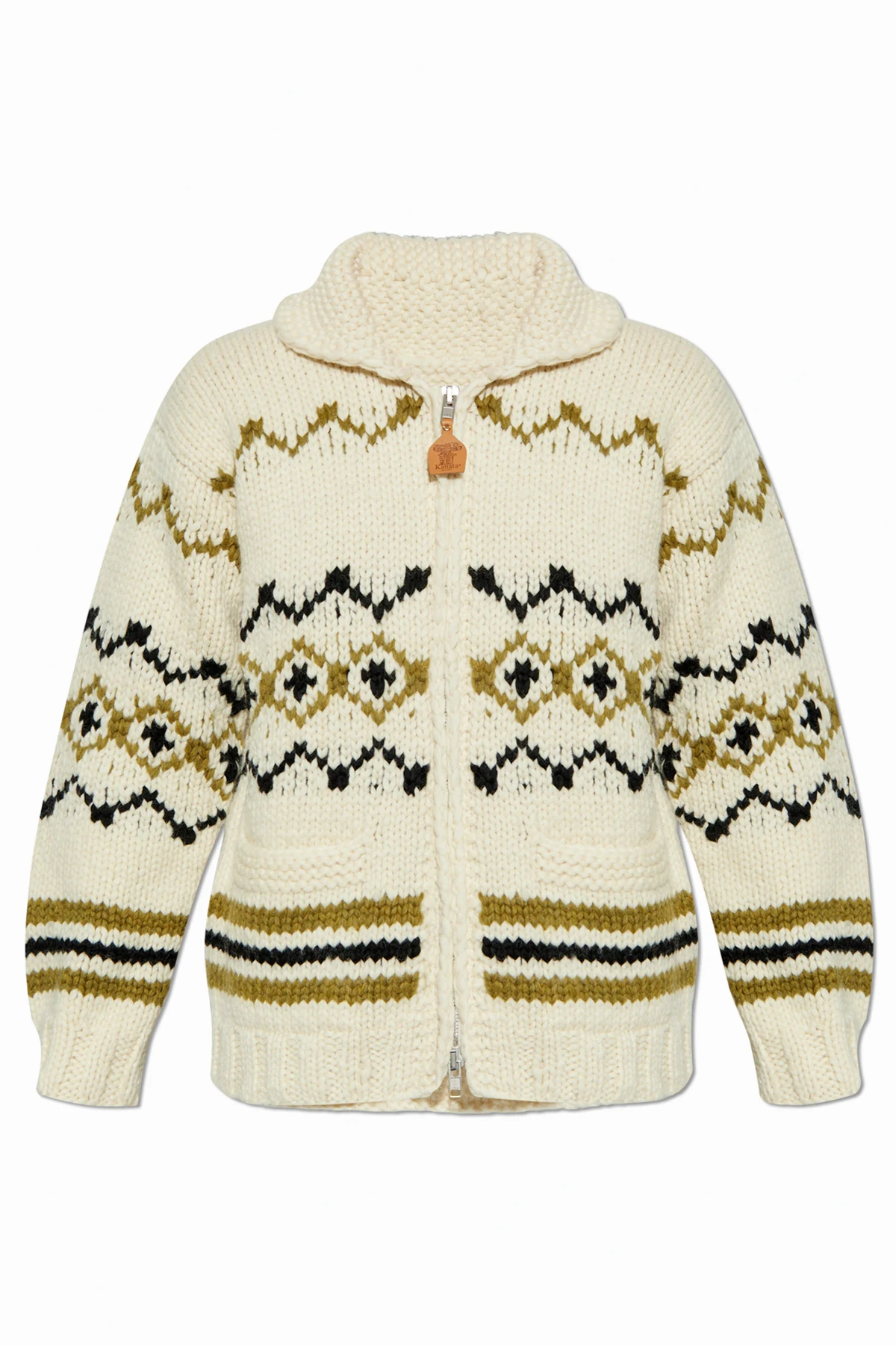 Cardigan with wide collar