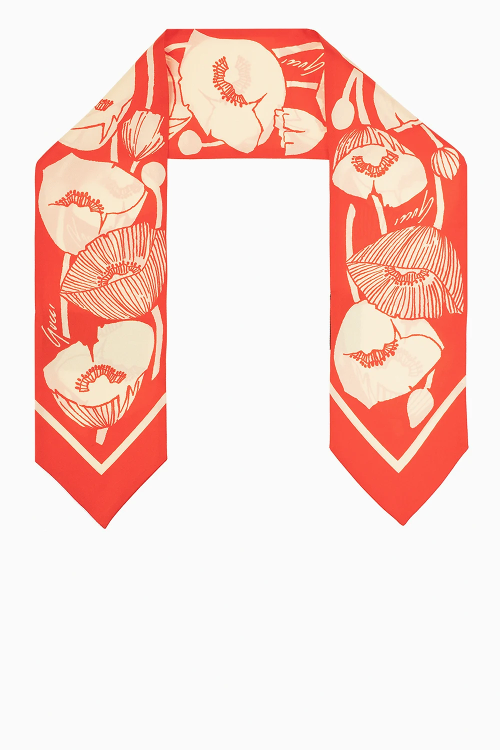 Apaszka z motywem kwiatów maku