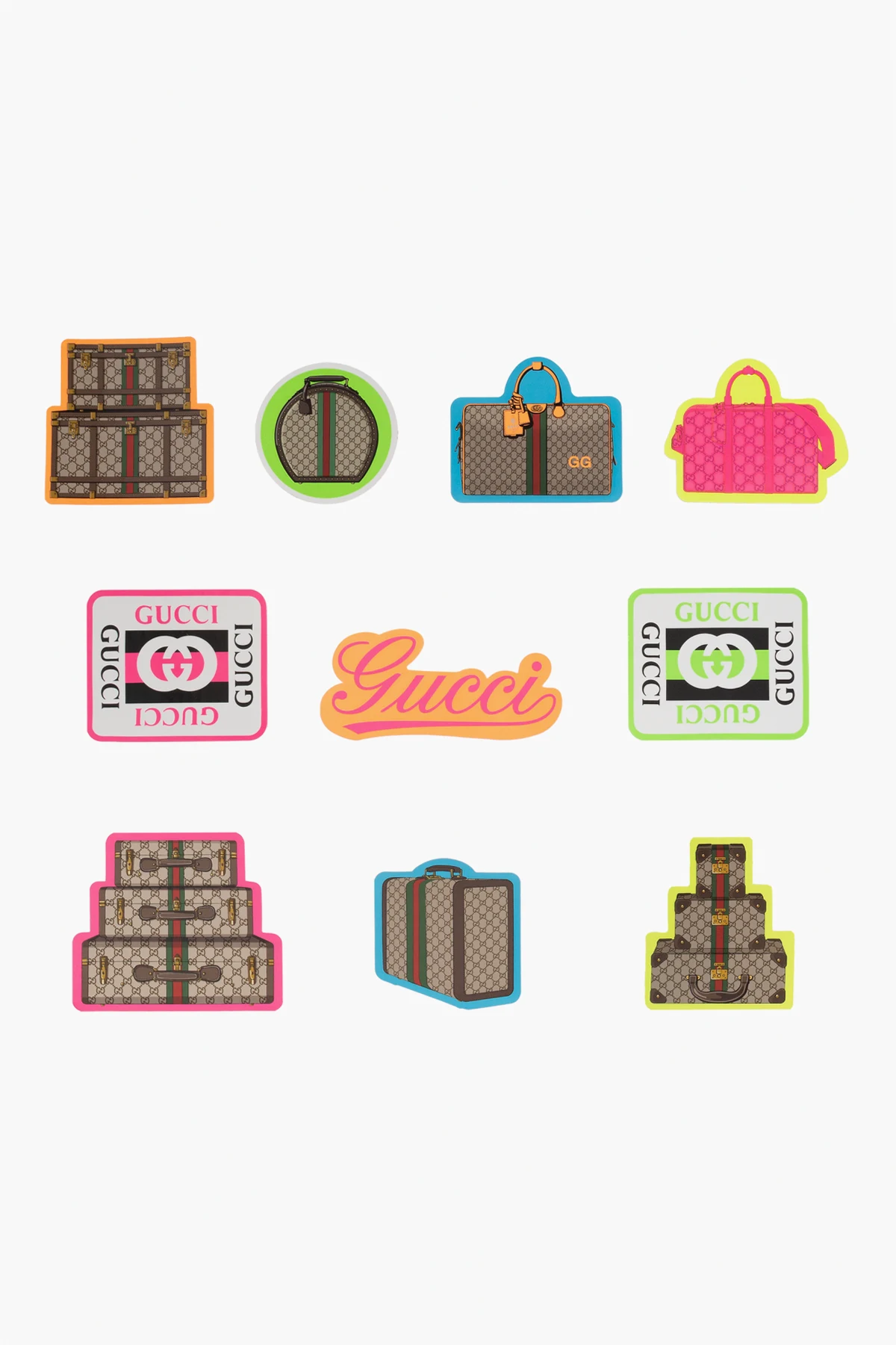 Set of ten suitcase stickers