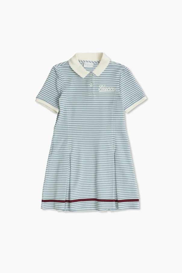 BLUE Dress with striped pattern