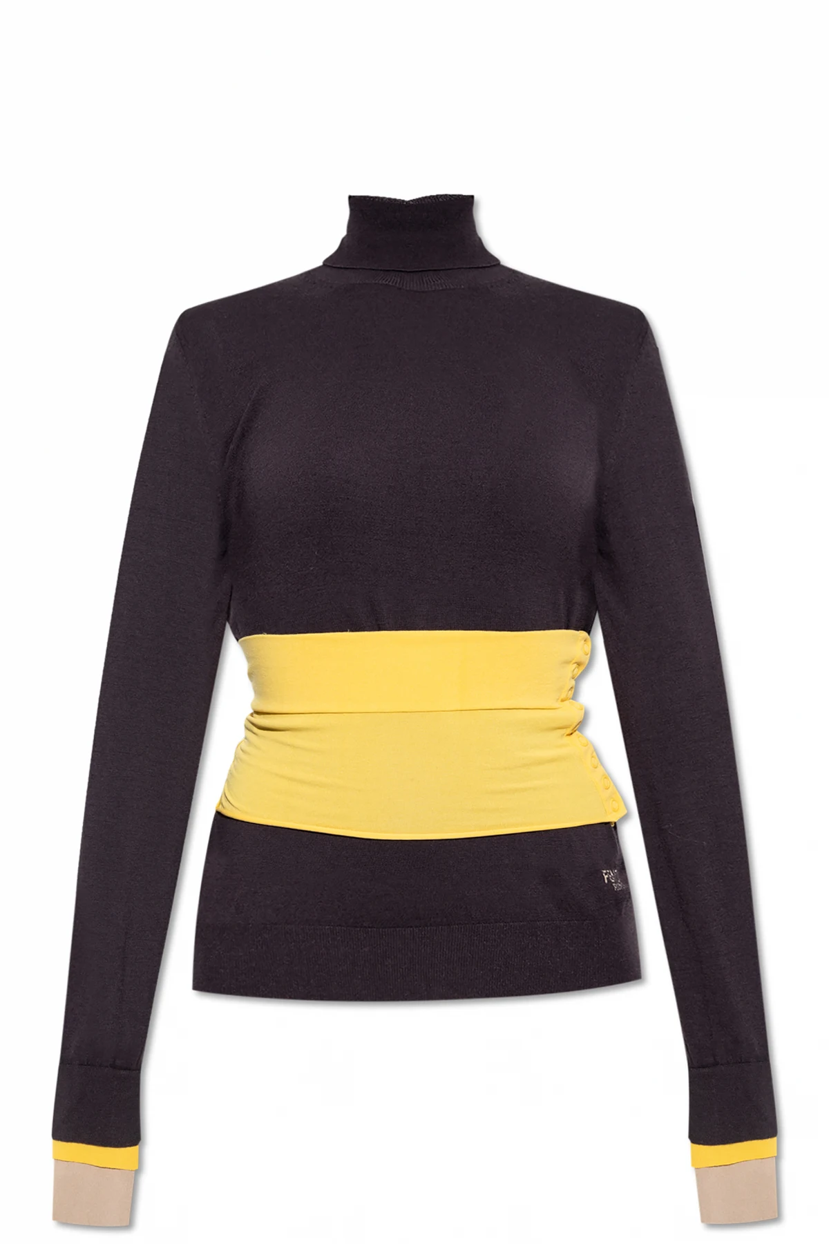 Golf z dekoracyjnym pasem w talii