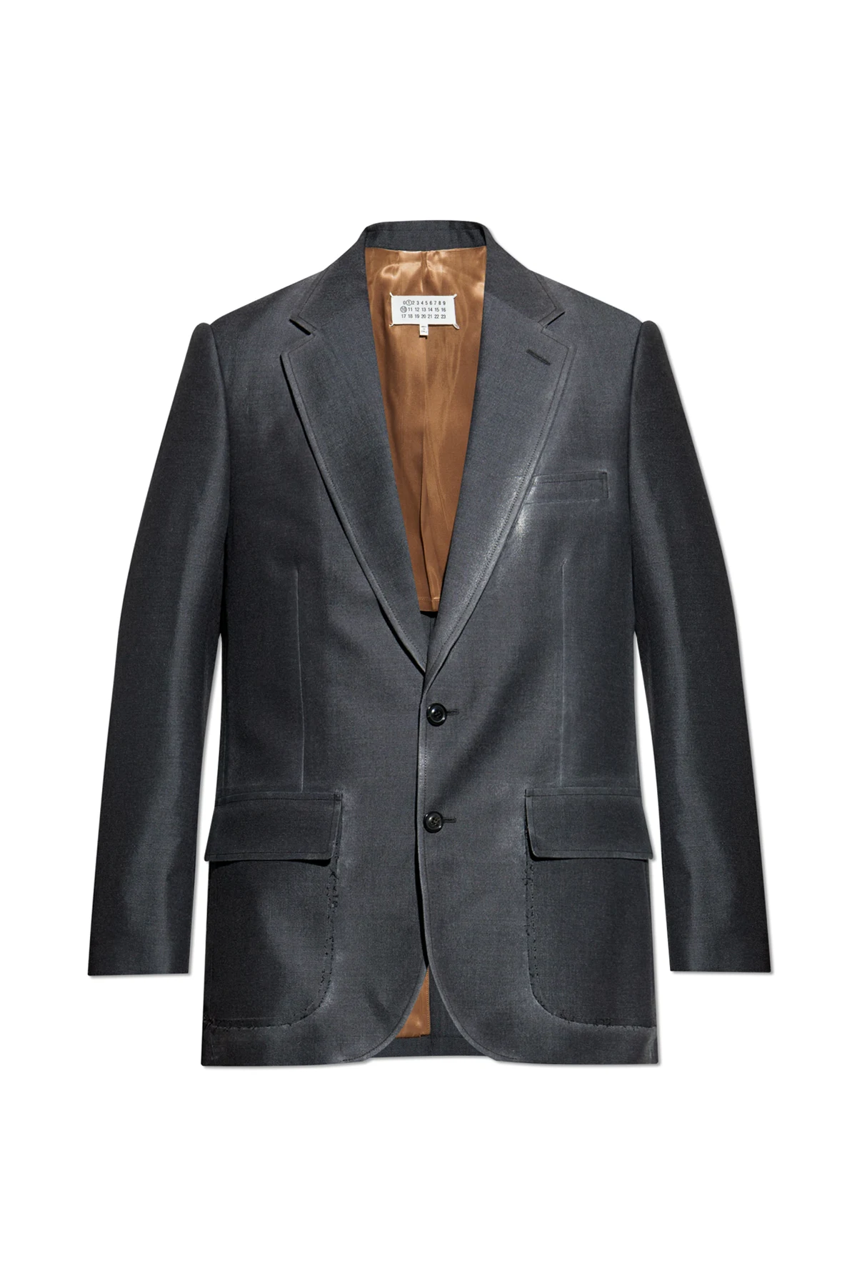 SZARY Marynarka z surowym wykończeniem