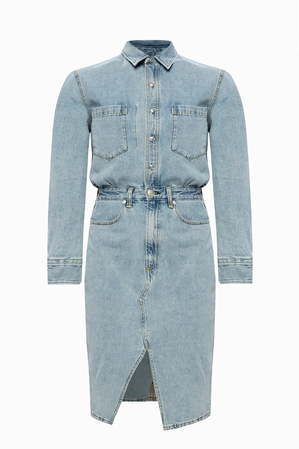 Denim dress with long sleeves