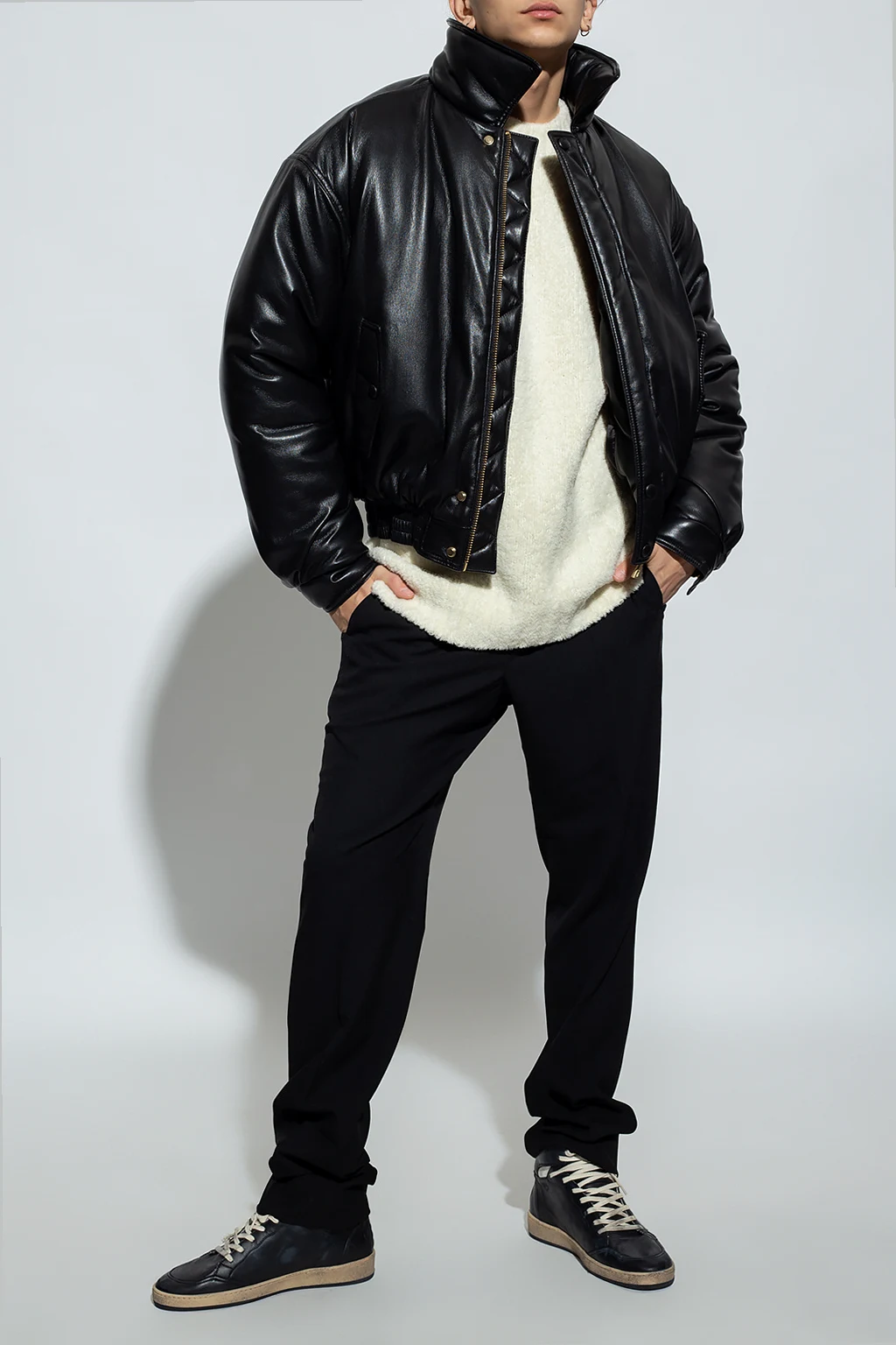 ‘Jun’ pleat-front trousers