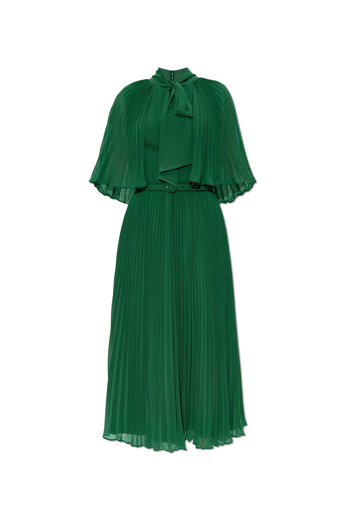 Pleated Dress with Bow