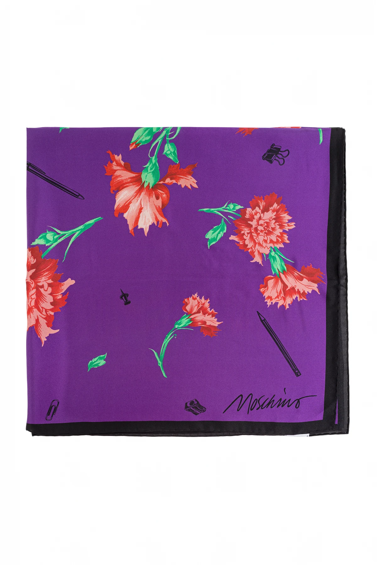 Silk scarf with floral pattern