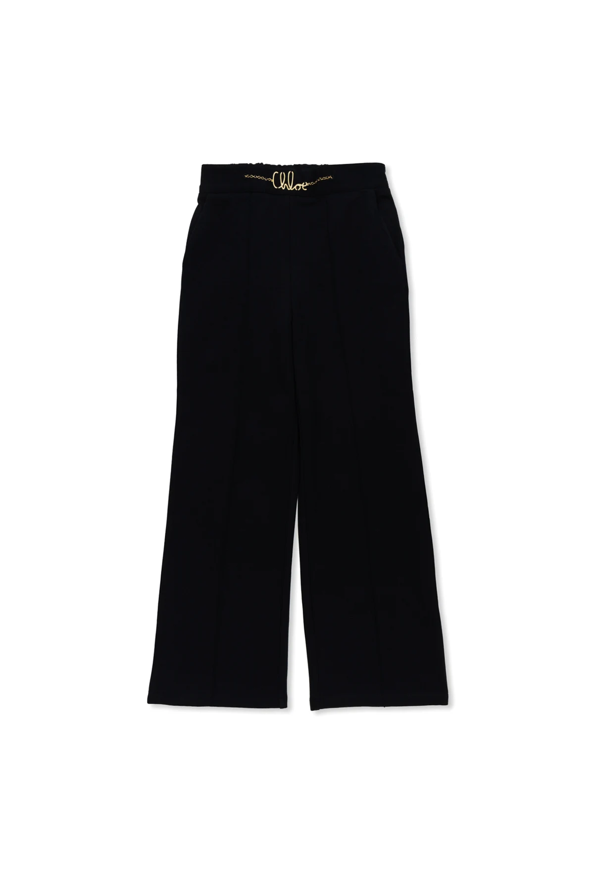 Spodnie z prostymi nogawkami i przeszyciem