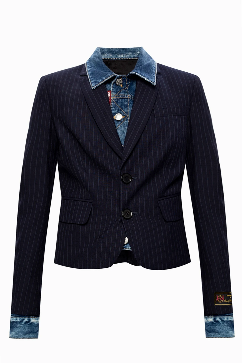 Marynarka z jeansowym wykończeniem