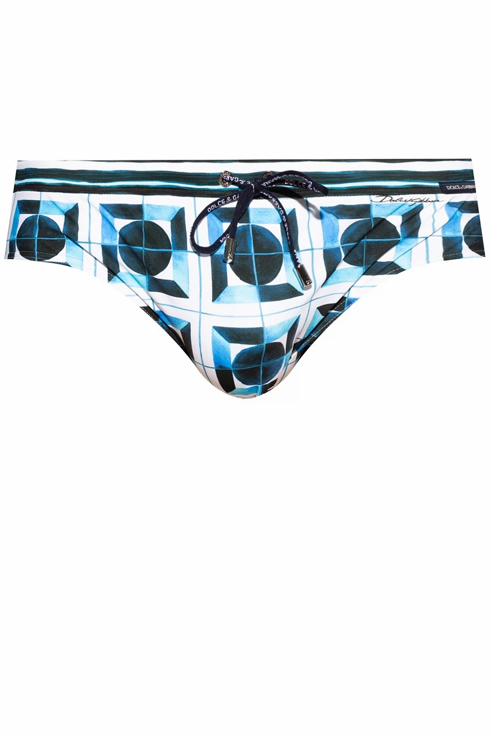 Patterned swim briefs
