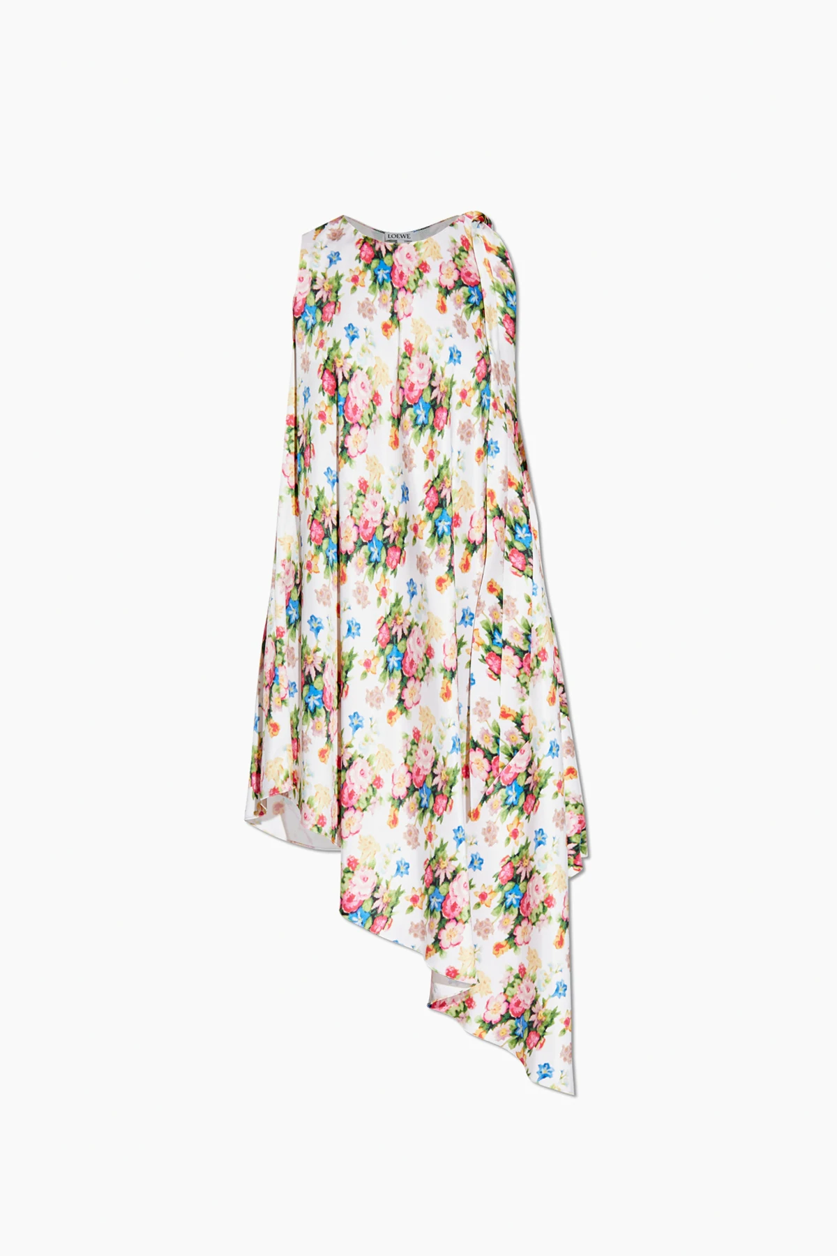 Seidenkleid mit asymmetrischem Saum