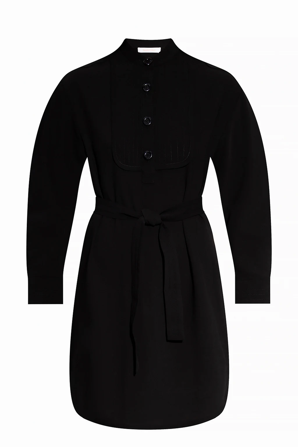 Dress with band collar