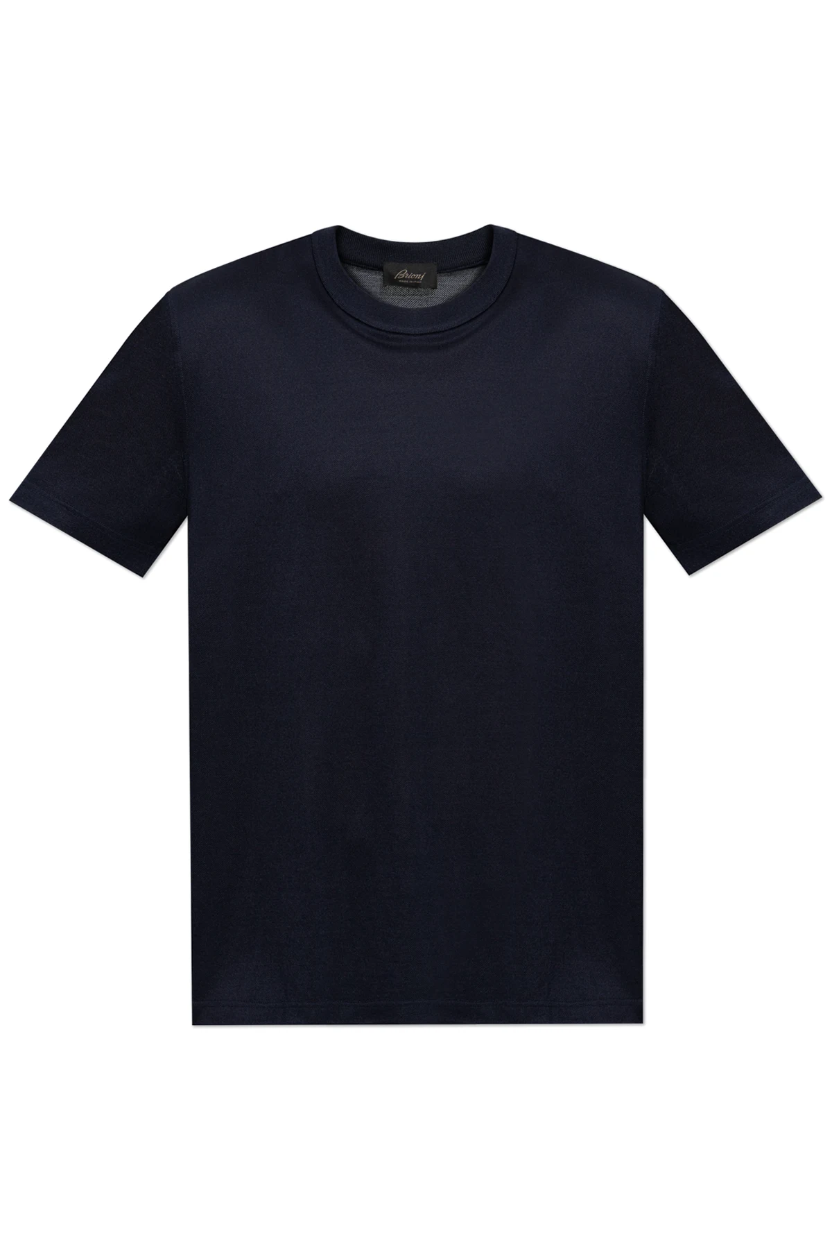 NAVY BLUE Silk t-shirt with round neckline