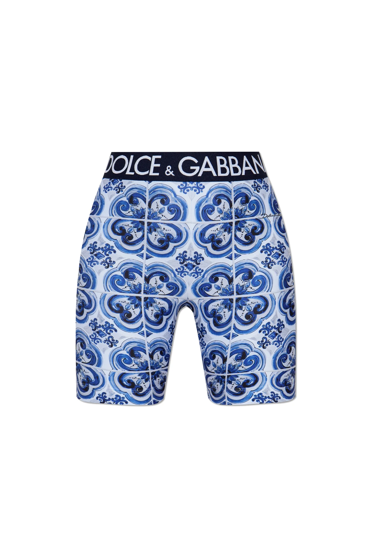 Kurze Leggings mit Majolica-Print