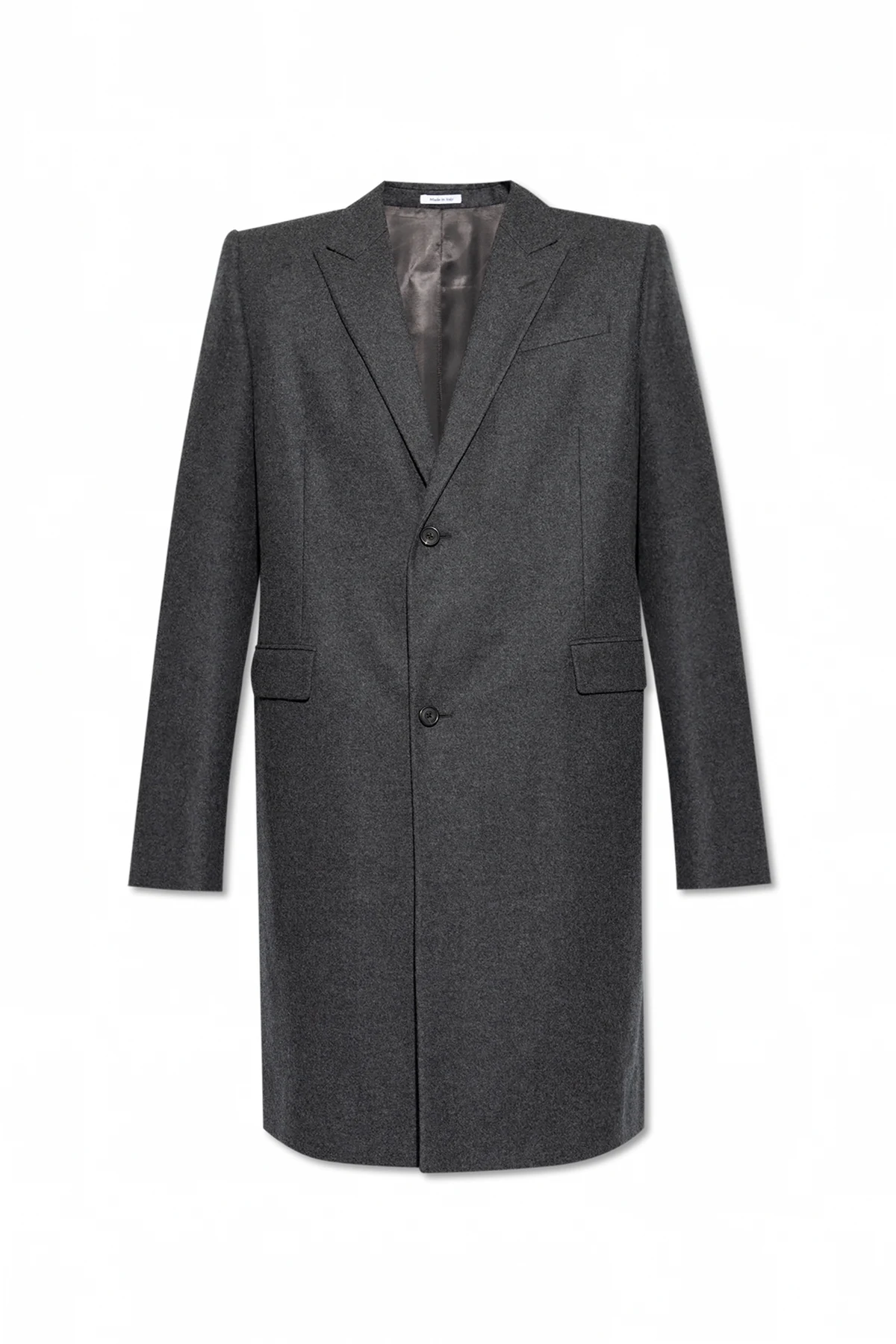 Wełniany płaszcz z wycięciem