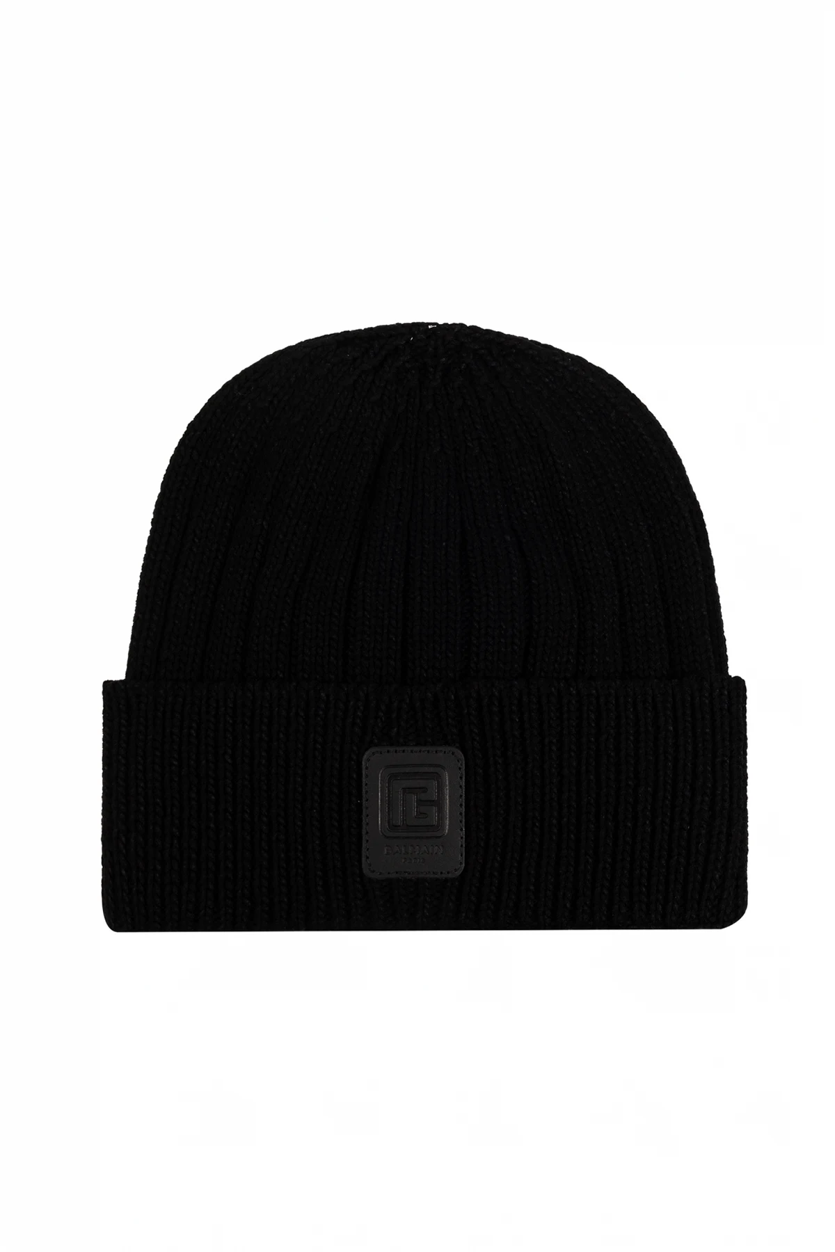 Wool hat with logo patch