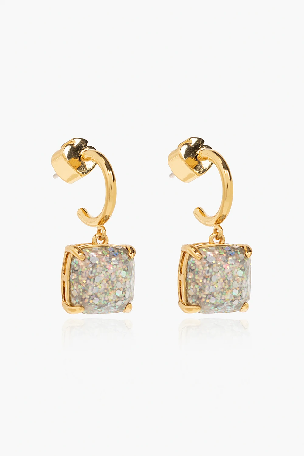 Earrings with glitter charm