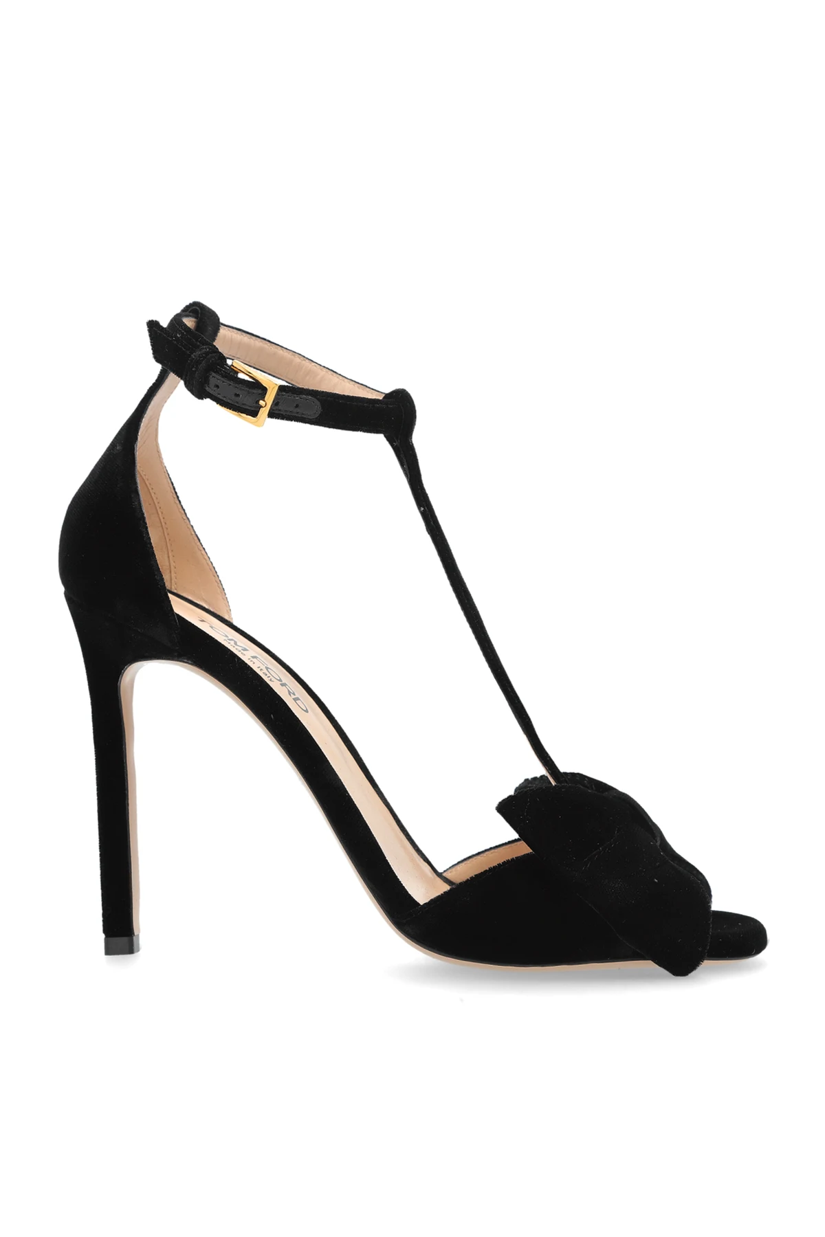 Samt-Sandalen mit Absatz