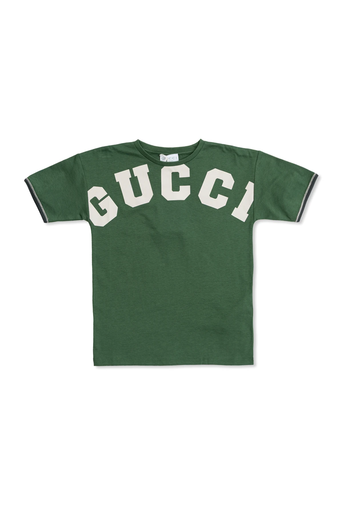 ZIELONY T-shirt z nadrukowanym logo