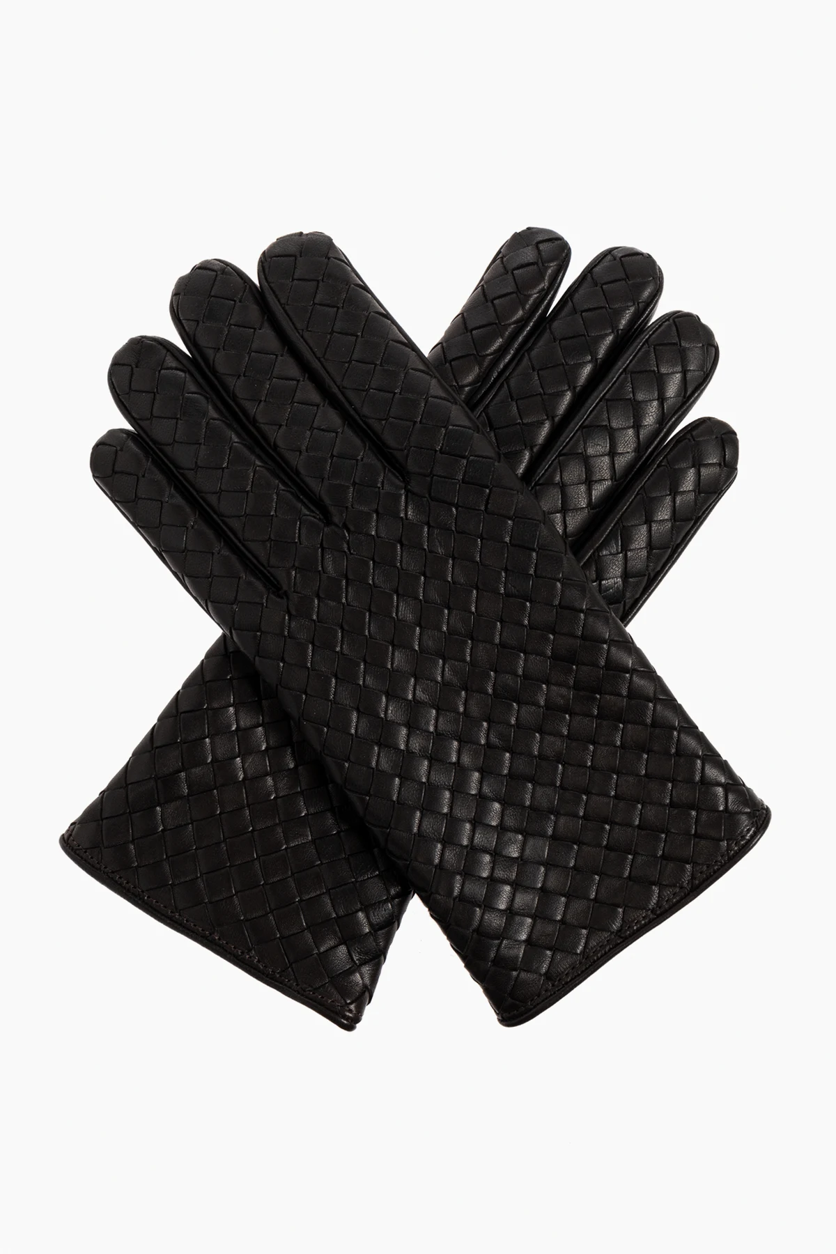 CZARNY Skórzane rękawiczki