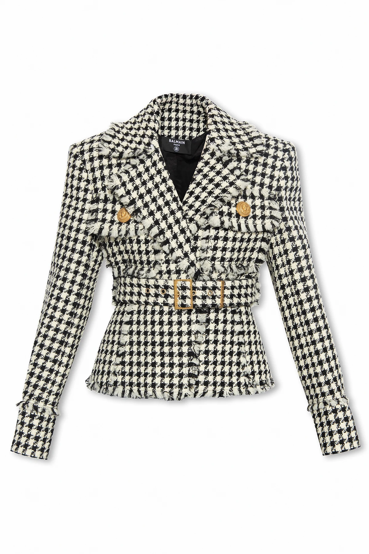 Tweedowa marynarka z otwartymi klapami