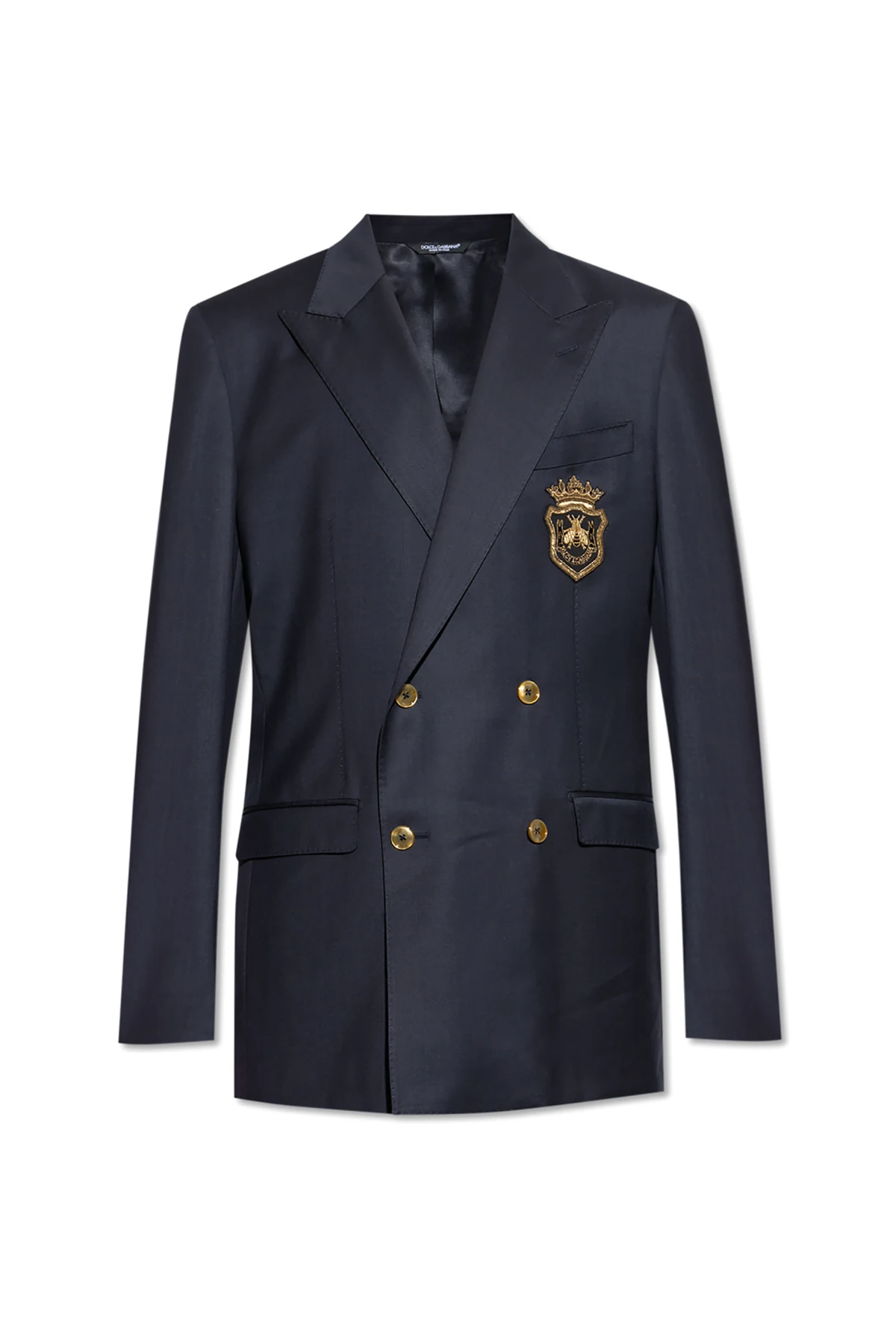 MARINEBLAU Wolljacke mit Applikation