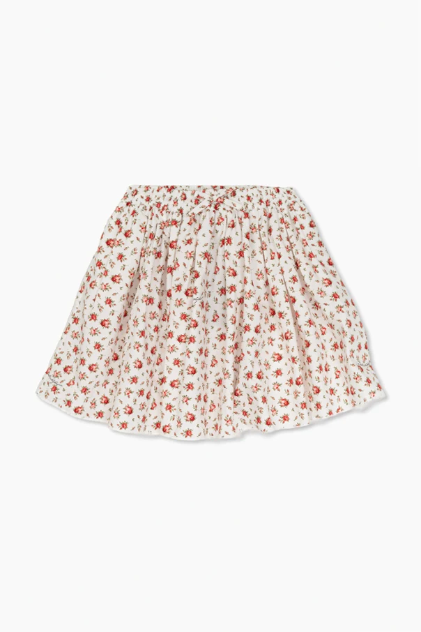 cream Floral print skirt