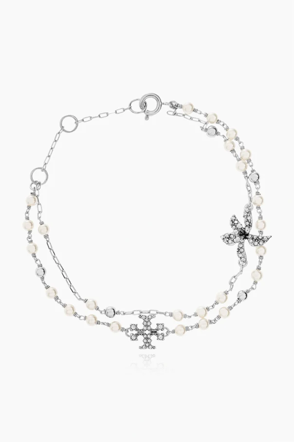 SILBER Armband mit Glasperlen