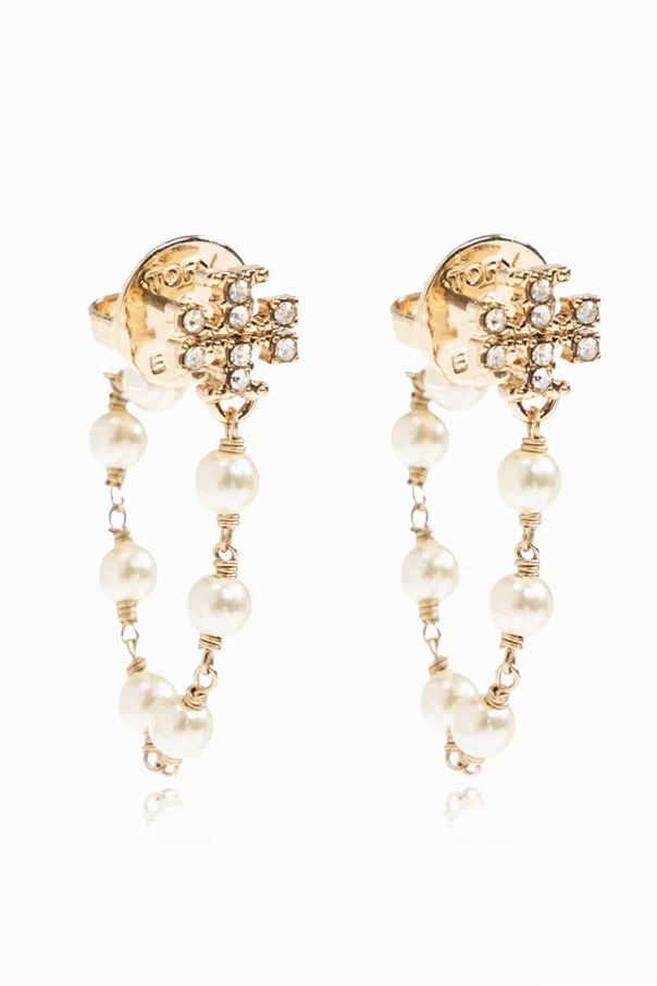 GOLD Earrings with glass pearls