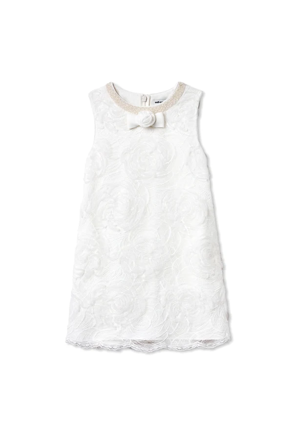 BIAŁY  Sukienka z aplikacją