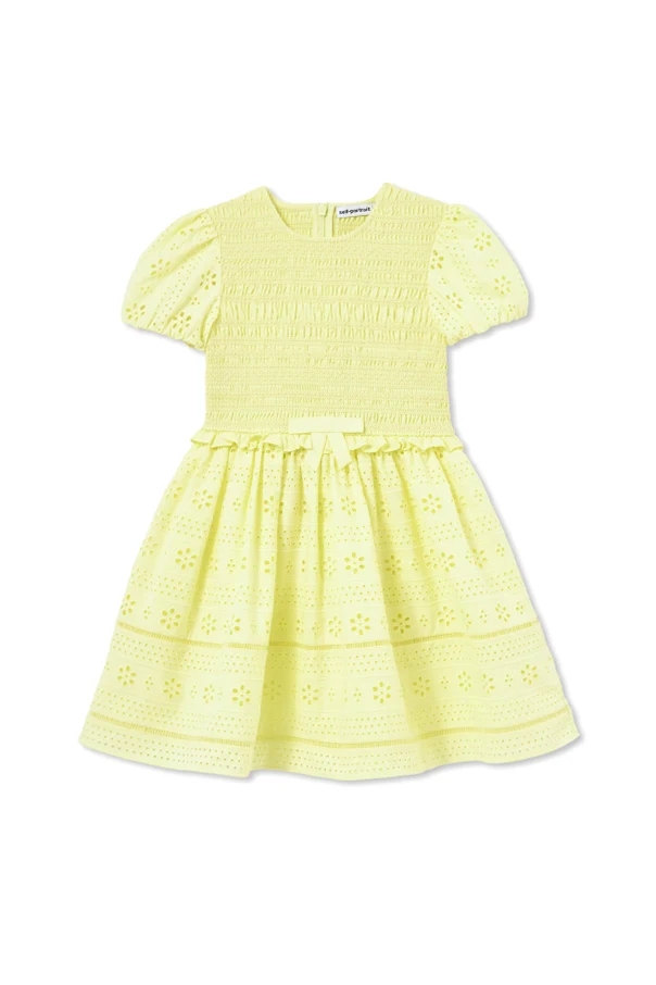 ŻÓŁTY Sukienka z ażurowym wykończeniem