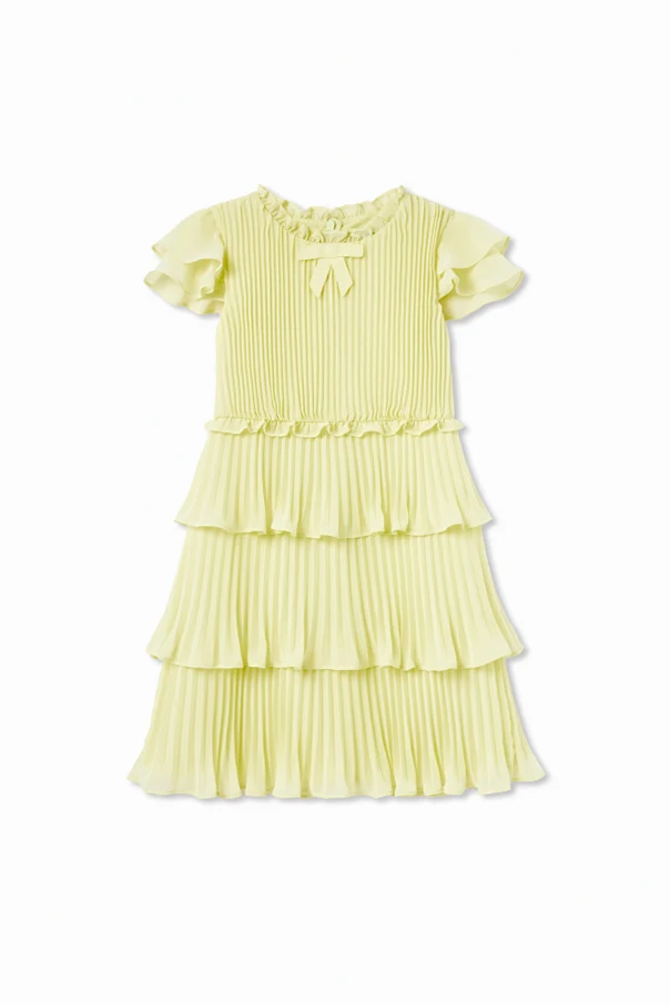 YELLOW  Dress with decorative trim