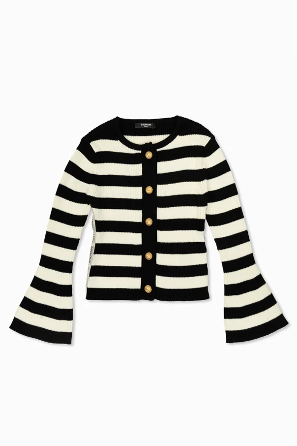 SCHWARZ Cardigan mit Streifenmuster