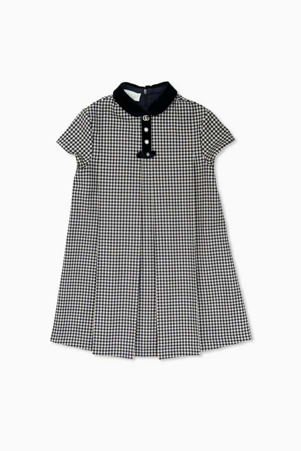 BLACK Dress with a plaid pattern
