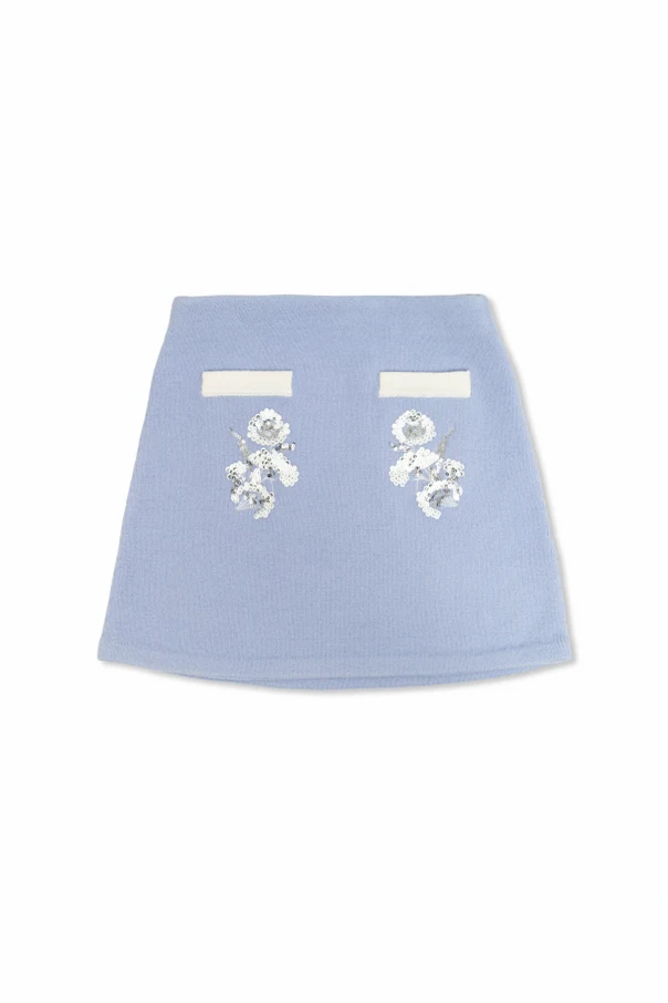 BLAU Rock mit schimmernden Applikationen