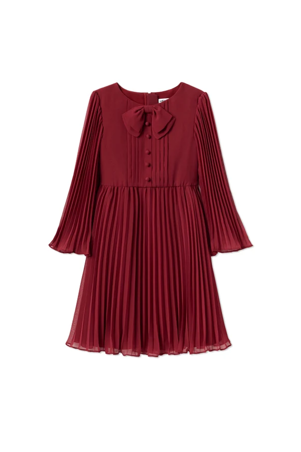 CZERWONY Plisowana sukienka
