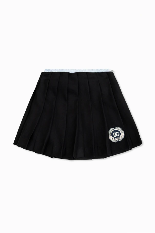 NAVY BLUE Wool skirt with darts