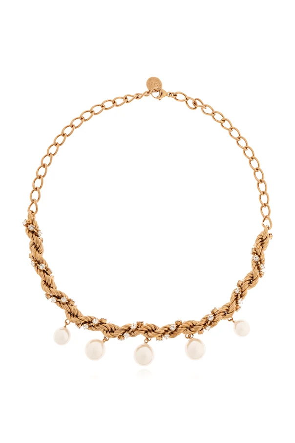 ZŁOTY Krótki naszyjnik z kryształami