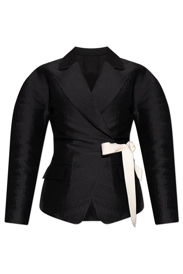 CZARNY Marynarka z dekoracyjnym wiązaniem