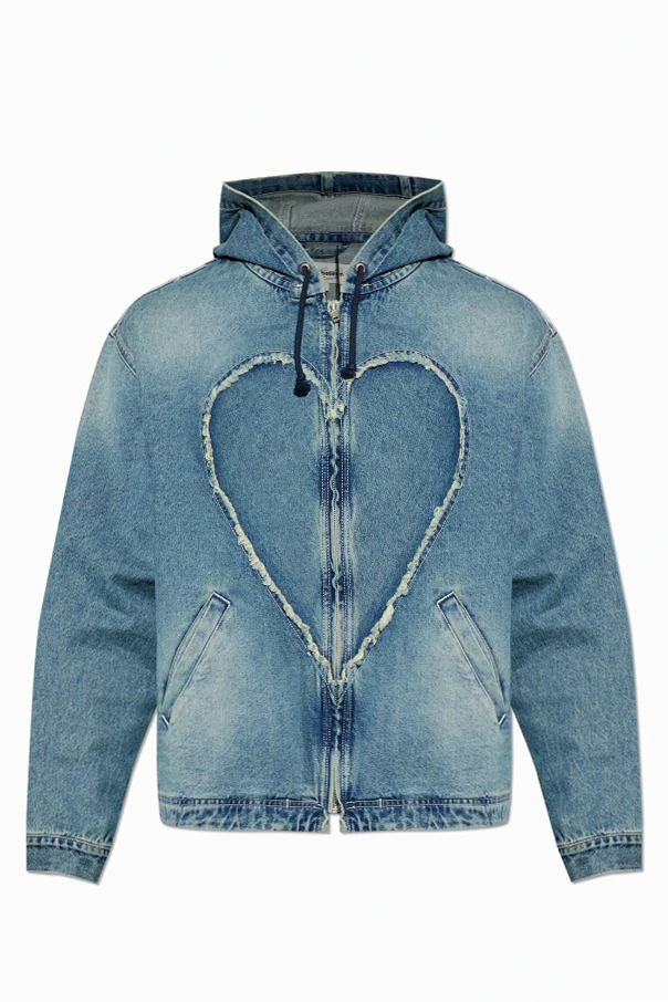 BLUE Denim jacket with hood