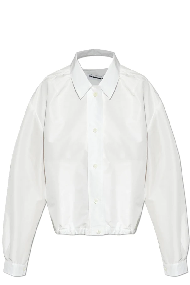 BIAŁY  Lekka kurtka ze ściągaczem