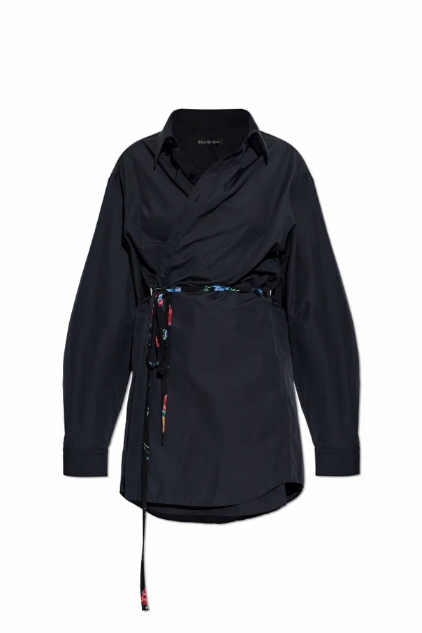 NAVY BLUE Dress with a waist belt