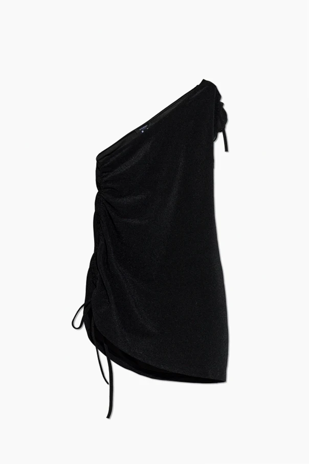 SCHWARZ Strandkleid mit aufgesticktem Logo