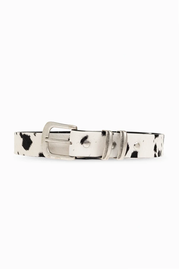 WHITE Leather belt