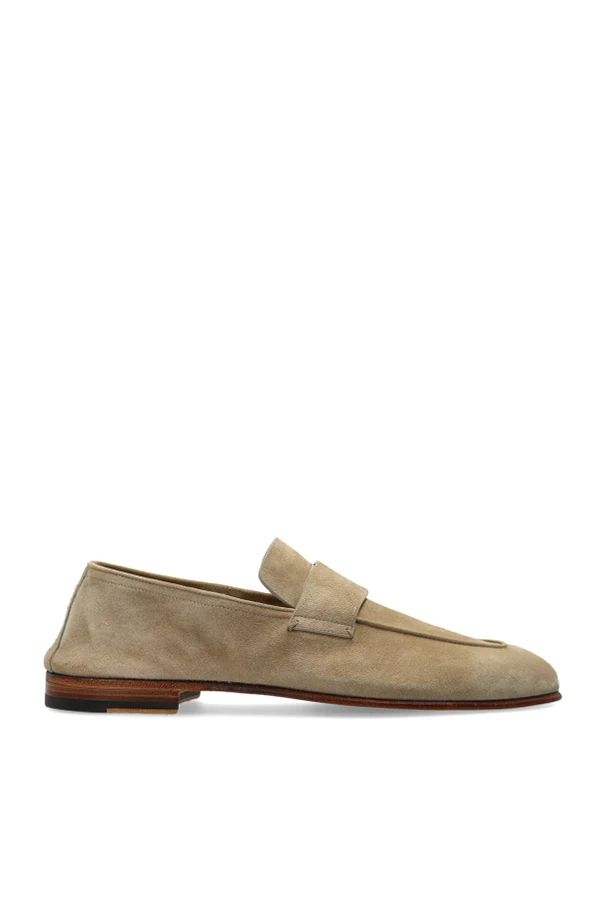 beige Suede loafers