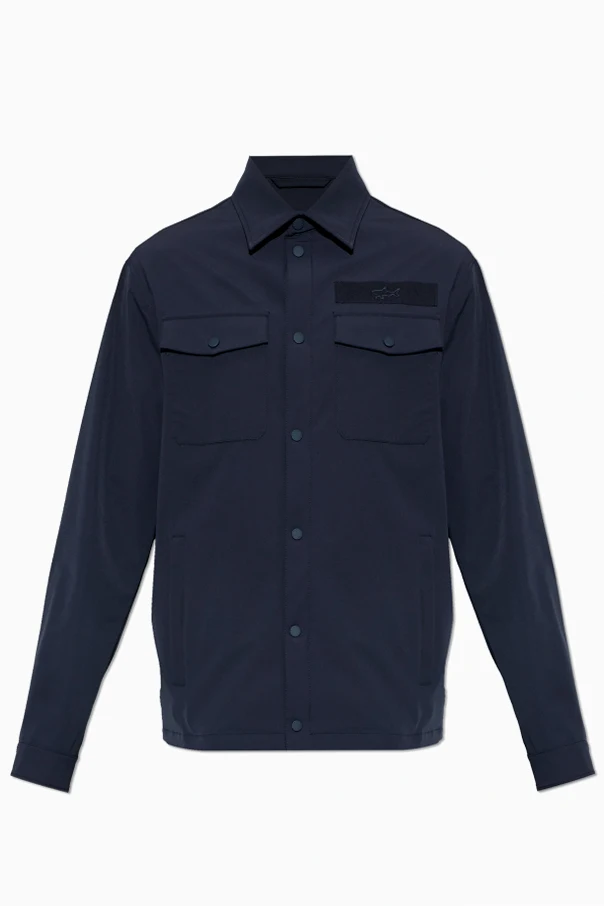 NAVY BLUE Lightweight jacket with logo patch