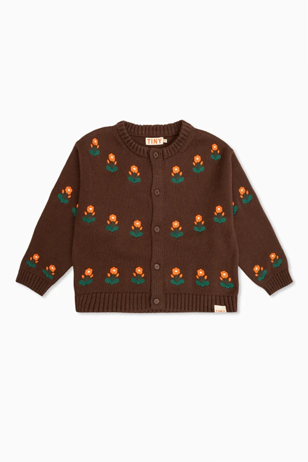 BRAUN Strickjacke mit Blumenmuster