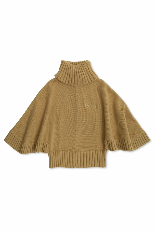 GREEN Turtleneck with embroidered logo