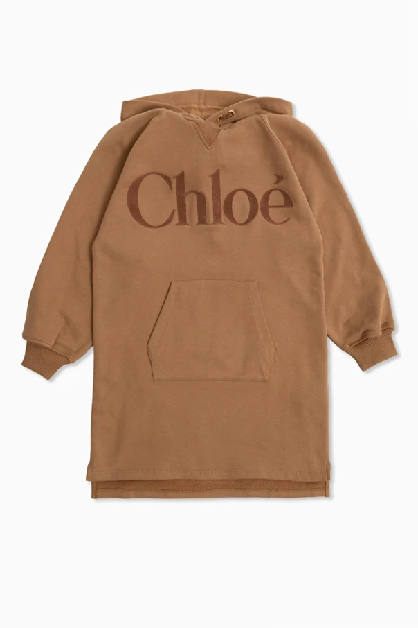 BROWN Sweatshirt with a logo and velvety finish