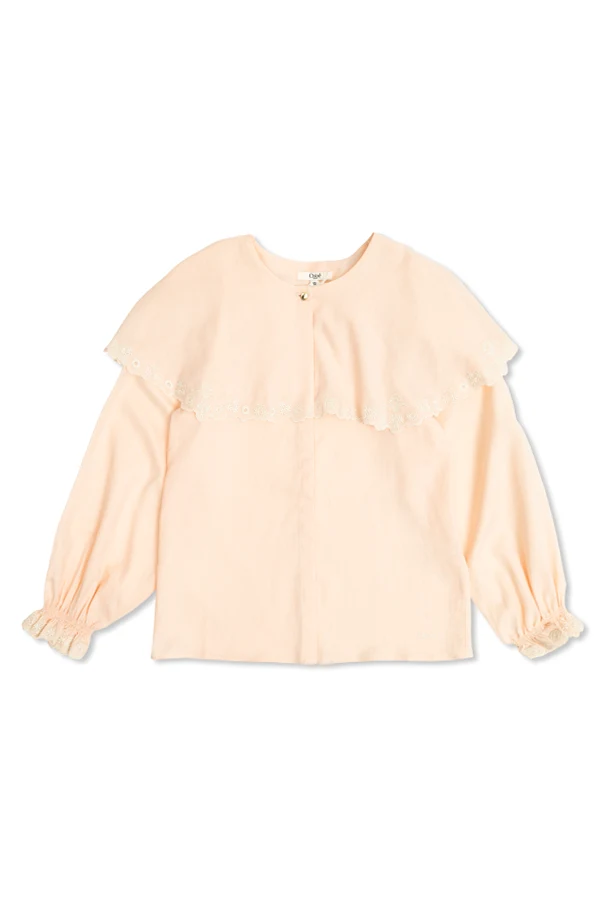 PINK Shirt with a wide collar