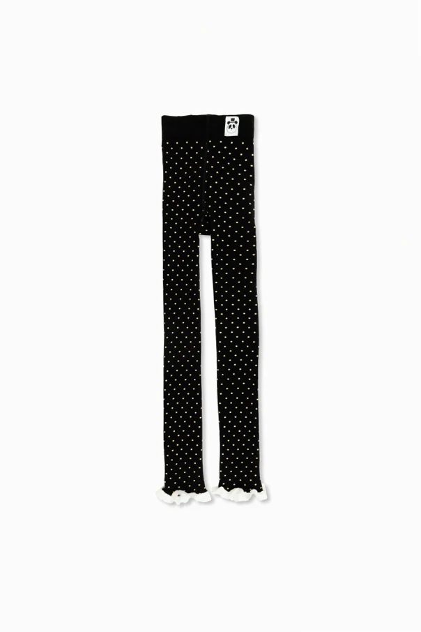 SCHWARZ Hose mit Punktmuster
